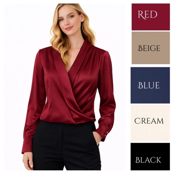 M Signature Label Collection Tops - Silky Soft Draping Blouse Top